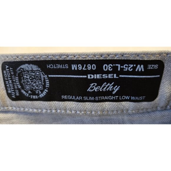 DIESEL D.N.A. Belthy 0676M Stretch Women Jeans W25/L30 Slim Straight Low Waist - Picture 6 of 15